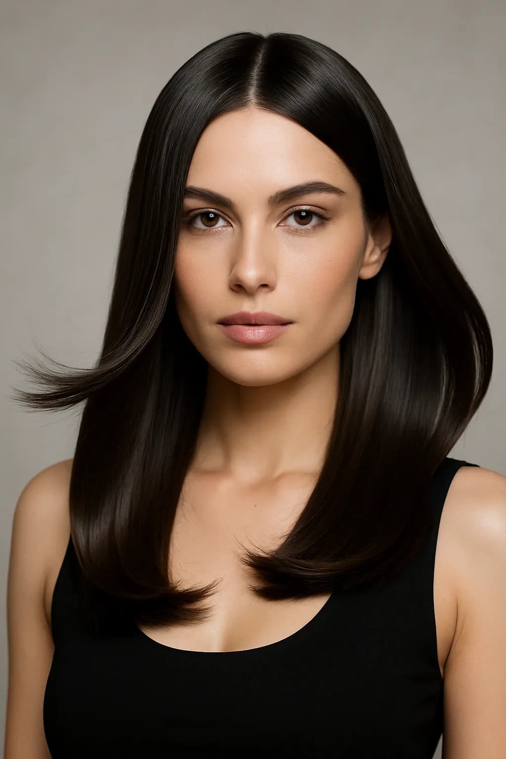 A close-up view of a blonde hairstyle featuring a mix of short, medium, and long lengths, styled against a seamless backdrop in a studio setting.